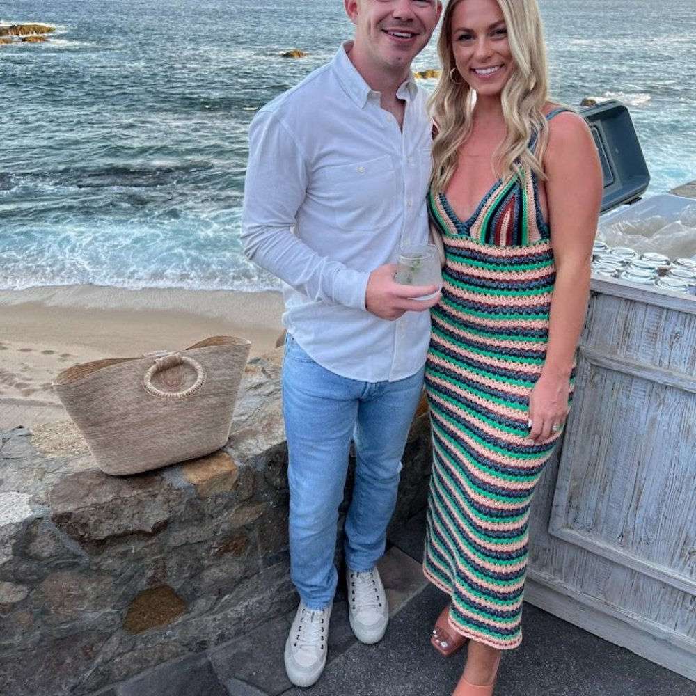 Striped Knit Crochet Dress